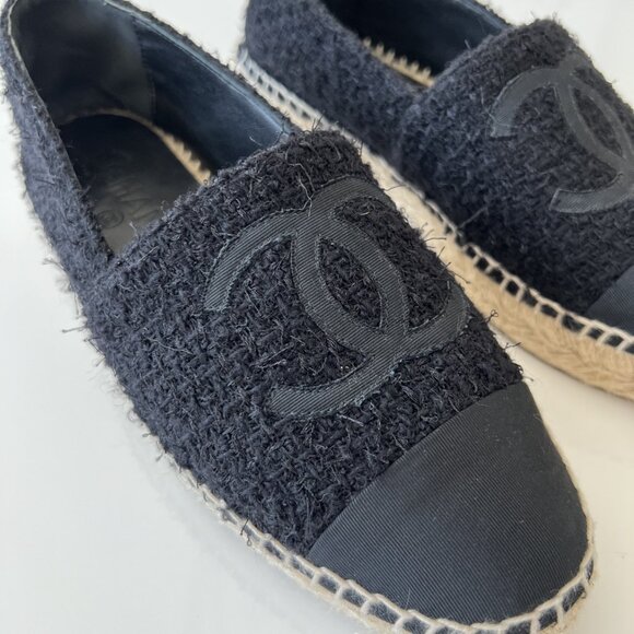 Chanel Authentic Espadrilles Black Tweed - Picture 2 of 6